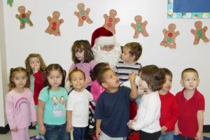 Kids at Christmas party at Daycare