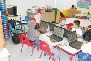 Kids in computer class